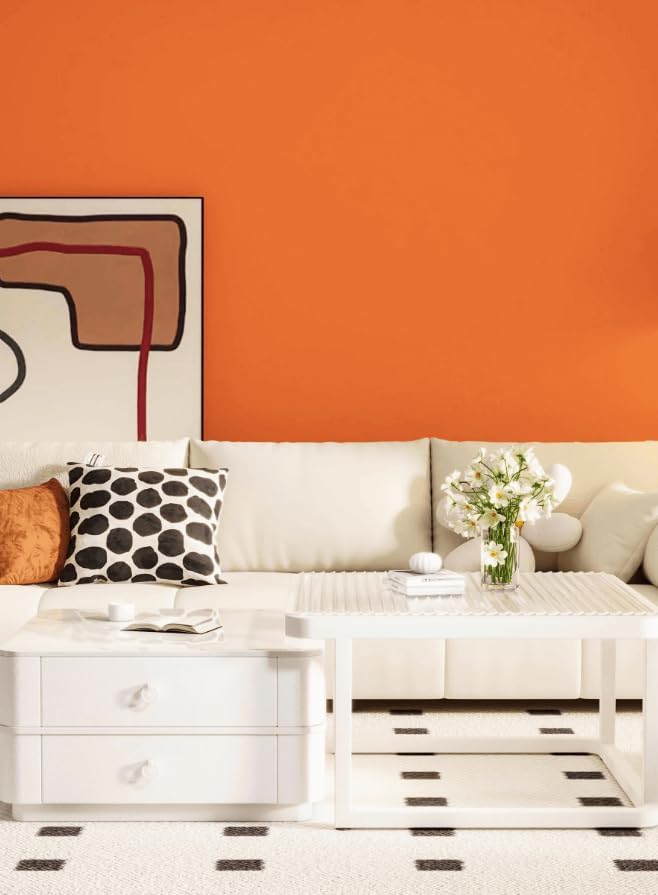 Dimoon 393''x17.7'' Orange Peel and Stick Wallpaper Contact Paper Modern Self - Image 5