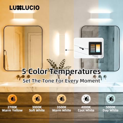 15.4" White Rectangular Indoor Up Down LED Vanity Light, 2 Pack - Image 3