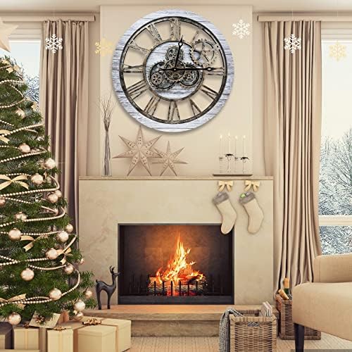 The B-Style Large Wall Clock 24 inch Moving Gear Wall Clock Oversized Vintage - Image 3