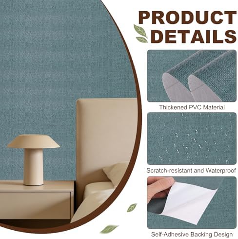 uxcell Grasscloth Linen Textured 60cmx10m/24x394 Thicker and Emerald Green - Image 3