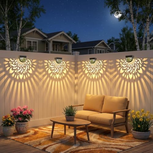 6 Pack Solar Fence Lights Wall lihgts Outdoor Decorations Solar Powered Step - Image 2