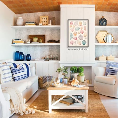 Pink Seashell Posters Coastal Cowgirl Canvas Wall Art Beach House Starfish - Image 5