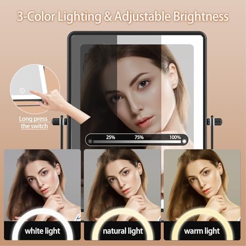 FASCINATE 8.7" 5000mAh Rechargeable Wall Mounted Makeup Mirror - Image 6