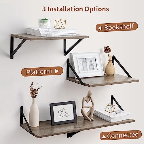 Axeman Deep Floating Shelves for Wall, 12 Inch Deep Floating Shelves Set of 2 - Image 5