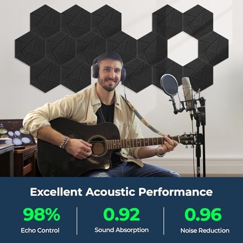 12 Pack Hexagon Acoustic Panels Self Adhesive, Sound Proof Panels - Image 2