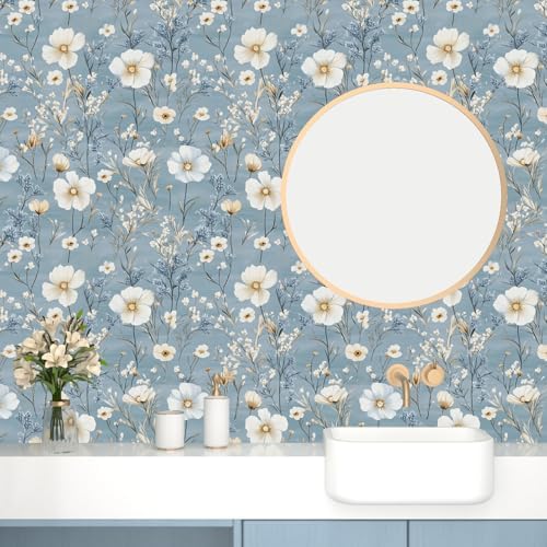 Laatse Vintage Floral Wallpaper Peel and Stick 17.5" x 118" - Image 5