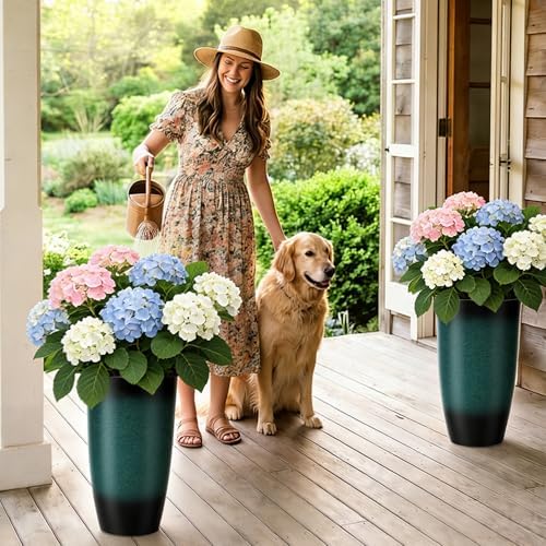 Autodaya 24" Tall Large Outdoor Planters - Image 5
