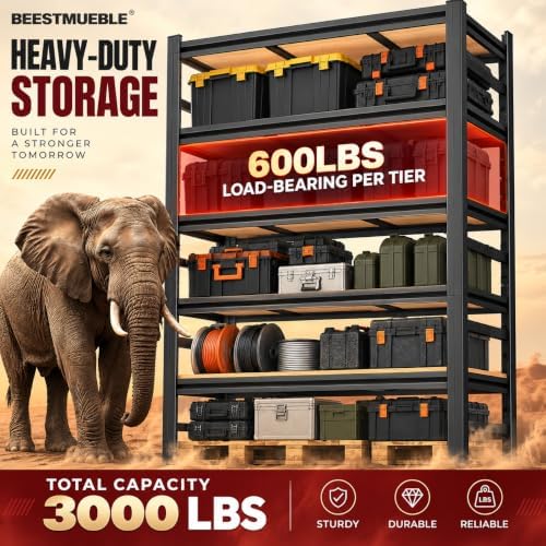 Garage Shelving, 3000 LBS Heavy Duty Metal Storage Shelves - Image 6