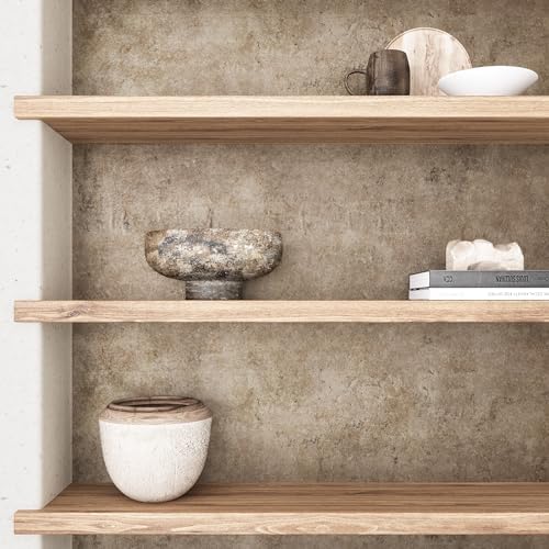 VEELIKE 15.7''x354'' Grunge Metallic Wallpaper Textured Brown Industrial Peel - Image 7