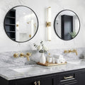 FGU Round Bathroom Mirror for Over Sink 2 Pack 22" Black Circle Wall Mirror by Unknown