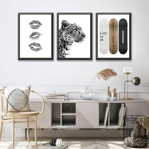 3 Piece Framed Stockholm Style Wall Art, Trendy Preppy Aesthetic Room Decor - Image 5