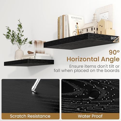 Fun Memories Black Floating Shelves 55 Inch Long, 9.3 Inch Deep Floating Shelf - Image 5