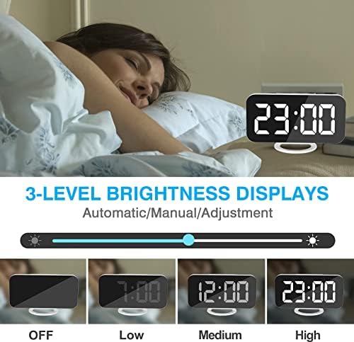 Sukeen Digital Alarm Clock, Modern Mirror Desk Wall Clock - Image 5