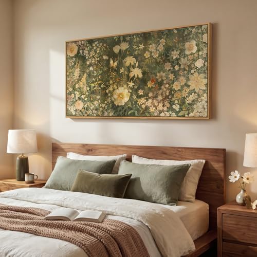 Large Framed Vintage Floral Botanical Wall Art - Image 2