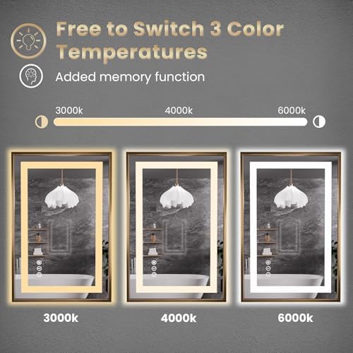 Amorho 40"X36" LED Bathroom Mirror - Image 4