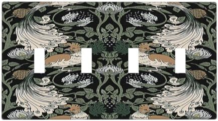Light Switch Covers William Morris Vintage Floral Plants And Birds Quad Toggle by Lightswitchcovers