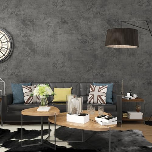 JSEVEM 48"×591" Dark Grey Concrete Contact Paper Self Adhesive Gray Faux Cement - Image 6