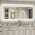 72x32 Gold LED Bathroom Mirror by Awandee