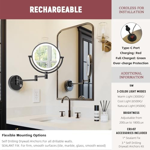 Wall Mounted Makeup Mirror - Image 2