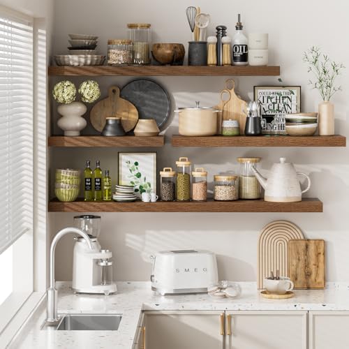 Heimlove 12 Inch Deep Floating Shelves, 55 x 12 inch Extra Long Floating Shelves - Image 2