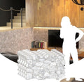 Dundee Deco REAZ244WG-5 White Grey Faux Stone PVC 3D Wall Panel, 3.2 ft X 2.1 ft by DundeeDeco