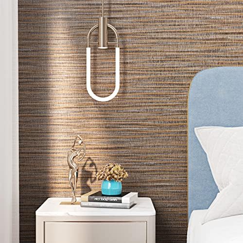 FunStick 15.7"x472" Grasscloth Peel and Stick Wallpaper Removable Tan Brown - Image 6