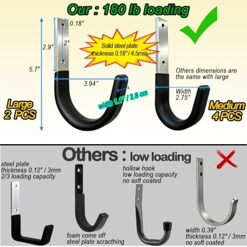 Heavy Duty Wall Hook Kit, Enhanced Garage Wall hooks, Tool Organizer - Image 2