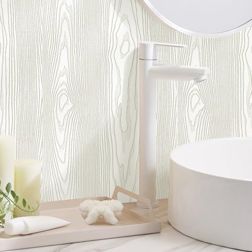 Yun-aeon Light White and Silver Wood Contact Paper 17.3"x200" Rustic Wooden - Image 6