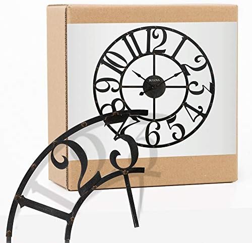 Bulova C4821 Oversize Gabriel Wall Clock, Rustic Brown - Image 3