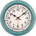 zyzamay 12 Inch Retro Wall Clock, Classic Day of The Week Wall Clock, by ZYZAMAY
