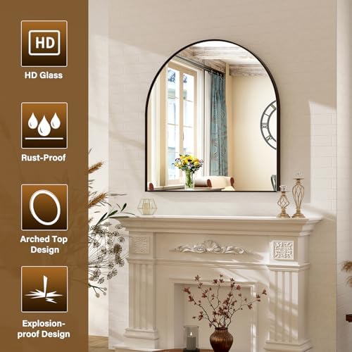 XRAMFY Arched Bathroom Mirror 32" x 34" - Image 3