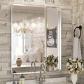 TokeShimi 24 x 32 Inch Brushed Silver Bathroom Mirror by TokeShimi