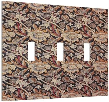 Decorative Switch Plates Vintage William Morris Floral Plants 3 Gang Wall Plate - Image 2