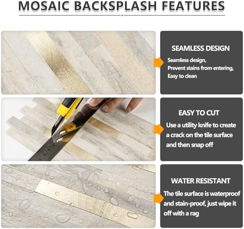 STICKGOO 2 Sheets Peel and Stick Backsplash Tile, Stick on Backsplash - Image 3