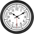 45MinST 12 Inches Retro Wall Clock, Day of The Week Wall Clock, Calendar Day by 45MinST