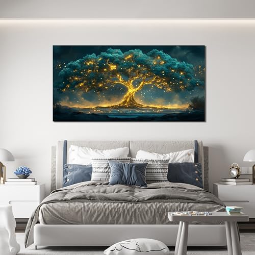 Canvas Wall Art Decor Artwork for Walls Green Gold Wall Art Decor Tree of Life - Image 6