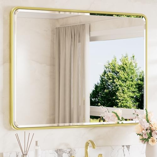 TETOTE Brushed Gold Vanity Mirror by TETOTE