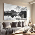 I@U Modern Black And White Wall Art Decor Mountain Landscape Artwork by IU