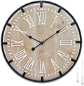 Large Farmhouse Rustic Wooden Wall Clock by Mrocioa