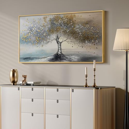 Large Gold Framed Tree of Life Wall Art - Image 2
