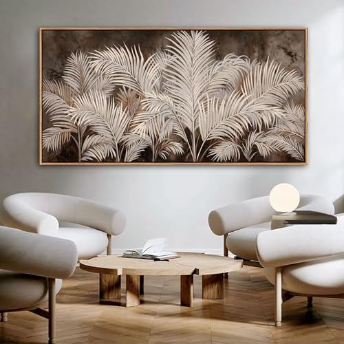 Boho Wall Art in Modern Brown, Minimalist Canvas Artwork by Pogusmavi