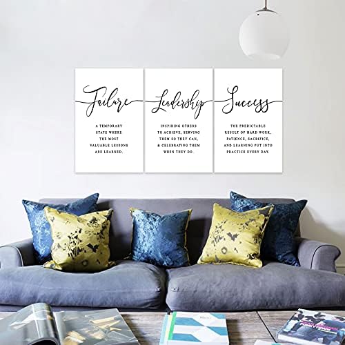 3 Piece Inspirational Canvas Wall Art, Quotes Motivational Mindset Print - Image 3