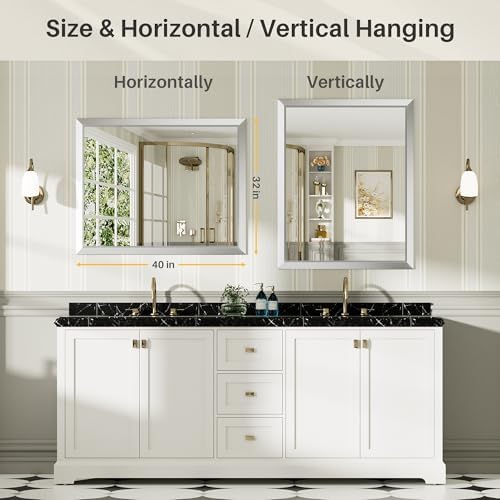 Briivue Bathroom Wall Mirror, 40x32 Inch - Image 6