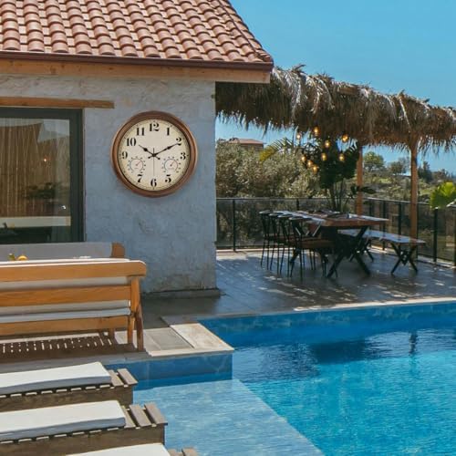 45MinST 16 Inch Bronze Vintage Large Indoor/Outdoor Waterproof Wall Clock - Image 4