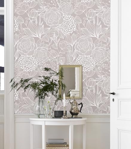 Wudnaye Floral Peel and Stick Wallpaper Large Flower Wallpaper 17"×196.8" - Image 3