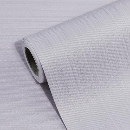 Silver Grasscloth Peel and Stick Wallpaper, A Set of 15.7"x236" Textured by Horryhaushomedecoration