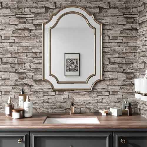 Jeweluck Brick Wallpaper Peel and Stick Stone Wallpaper Brown 16.9”×118.1” - Image 4