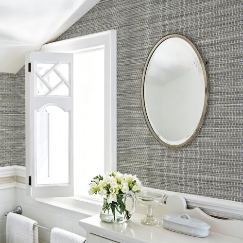 Grasscloth Peel and Stick Wallpaper Faux Linen 17.3in x 393.7in - Image 4