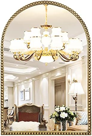 Arched Wall Mirror for Bathroom, Large Modern Distressed Hanging Wall Decor for by Fobule