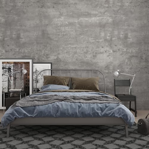 3yecao 16"×354" 3D Grey Concrete Cement Wallpaper Peel and Stick Faux Light by 3YECAO